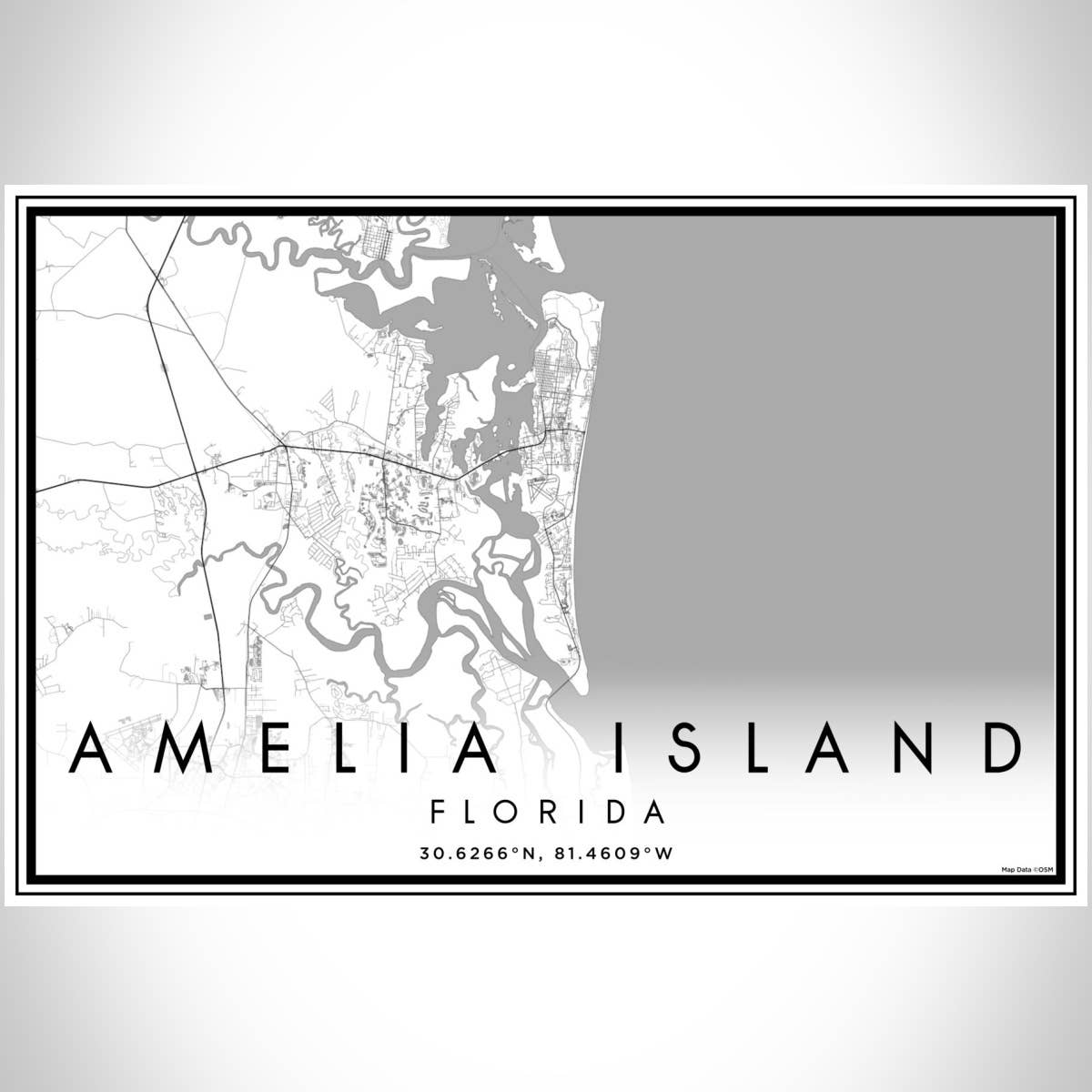 JACE.design - Wholesale Art Print - Amelia Island FL Map Print Classic4