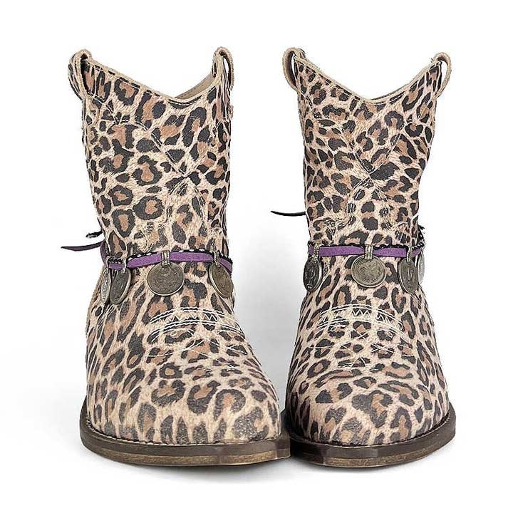 Leo støvler i dyreprint i ruskind for engroshandel hos LAYER BOOTS