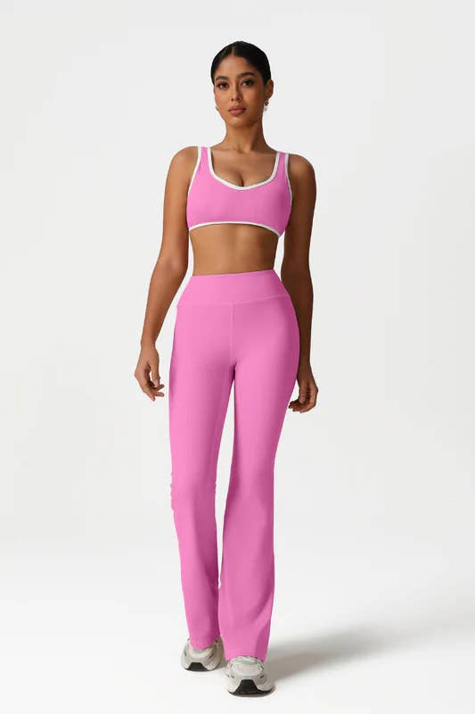 Sodalemon - Wholesale Activewear Set - Women's - Women High-Waisted Yoga Set: Sports Bra + Flared Pants1