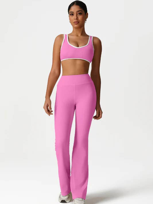 Sodalemon - Wholesale Activewear Set - Women's - Women High-Waisted Yoga Set: Sports Bra + Flared Pants1