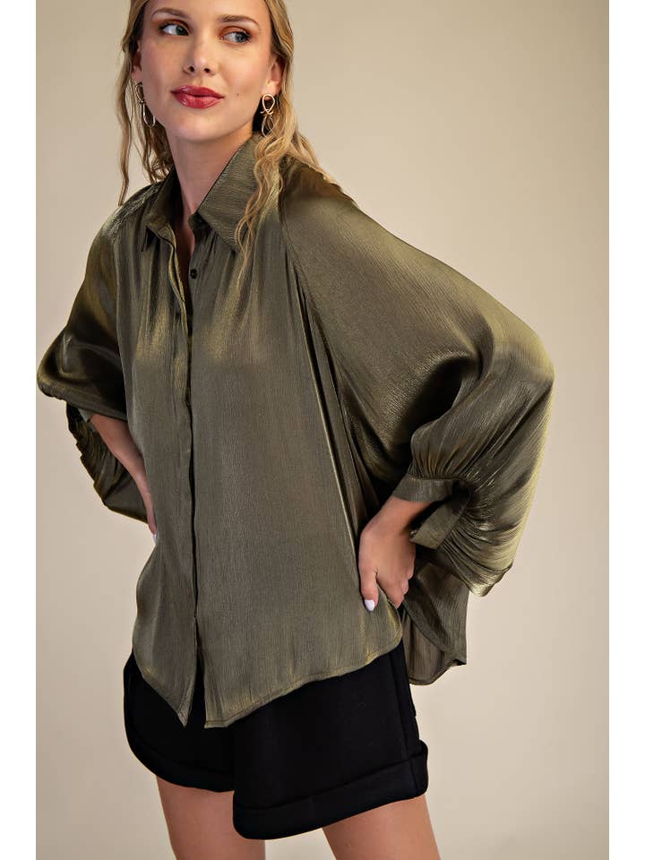 Glam - Wholesale Button Down Shirt - Women's - Button Front Shirt16