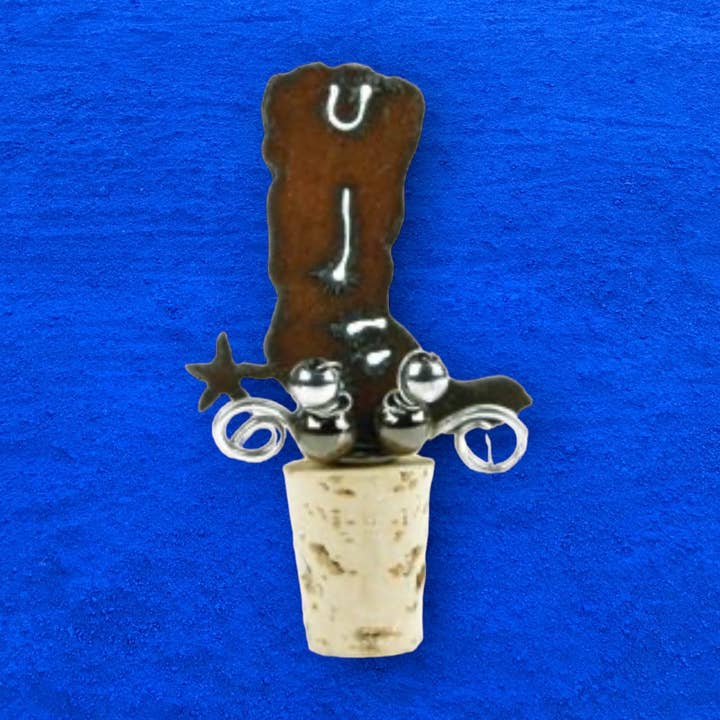 Wine cork boot western rodeo cowboy rustic metal USA bar eco for wholesale by Whimsies
