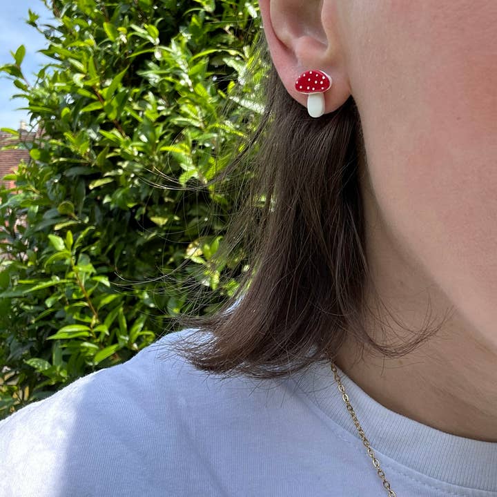 Love kiki designs - Wholesale Stud/post earrings - Mushroom Stud Earrings1
