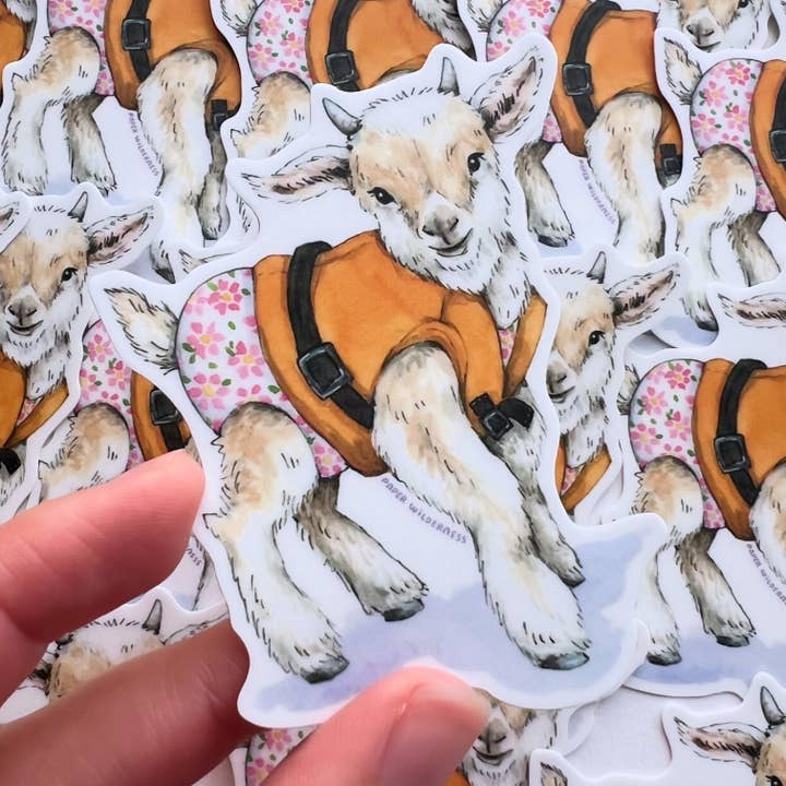 Goat In Swimsuit Sticker for wholesale by Paper Wilderness
