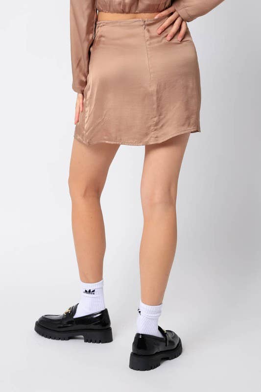 Olivaceous – Saia - Mulher por atacado – Mini saia de cetim2