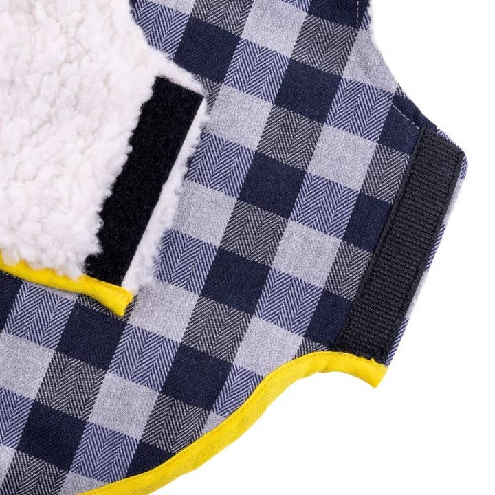 BLUE WHITE Groc Groc Taiga Lumberjack Reversible Dog Coat for wholesale on Faire10