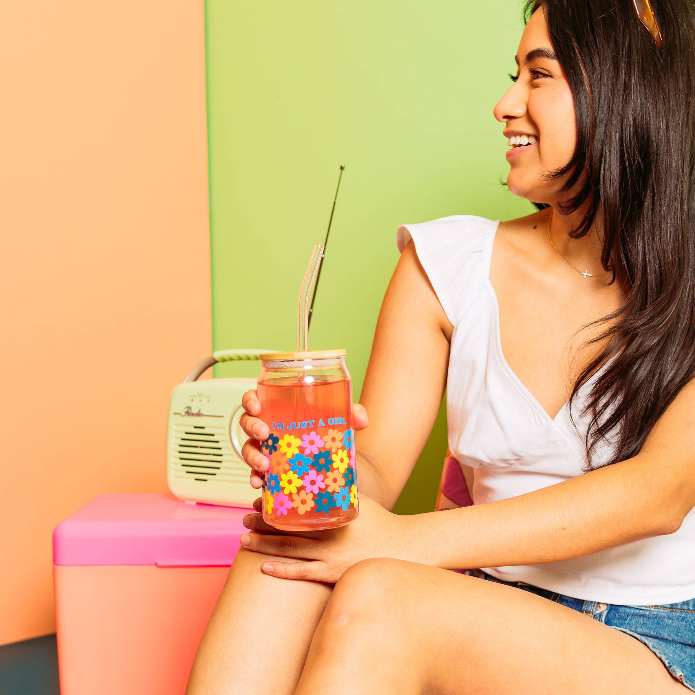 Talking Out of Turn - Wholesale Drinking Glass/Cup - Can Glass w/Lid + Straw TOP SELLER!7