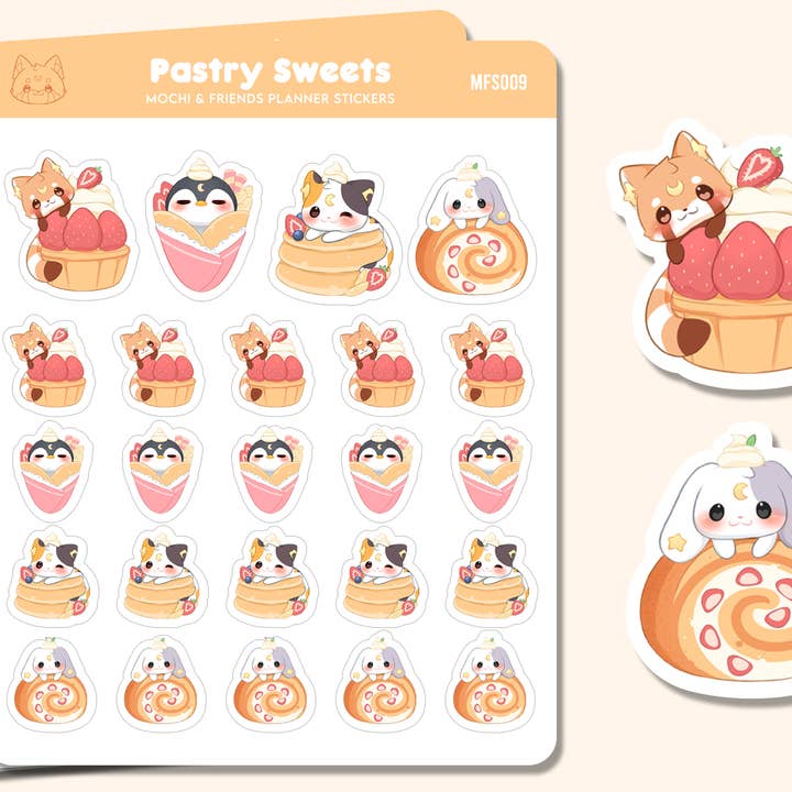 MaeMunchiesCo - Wholesale Sticker - Pastry Sticker Sheet Style 21