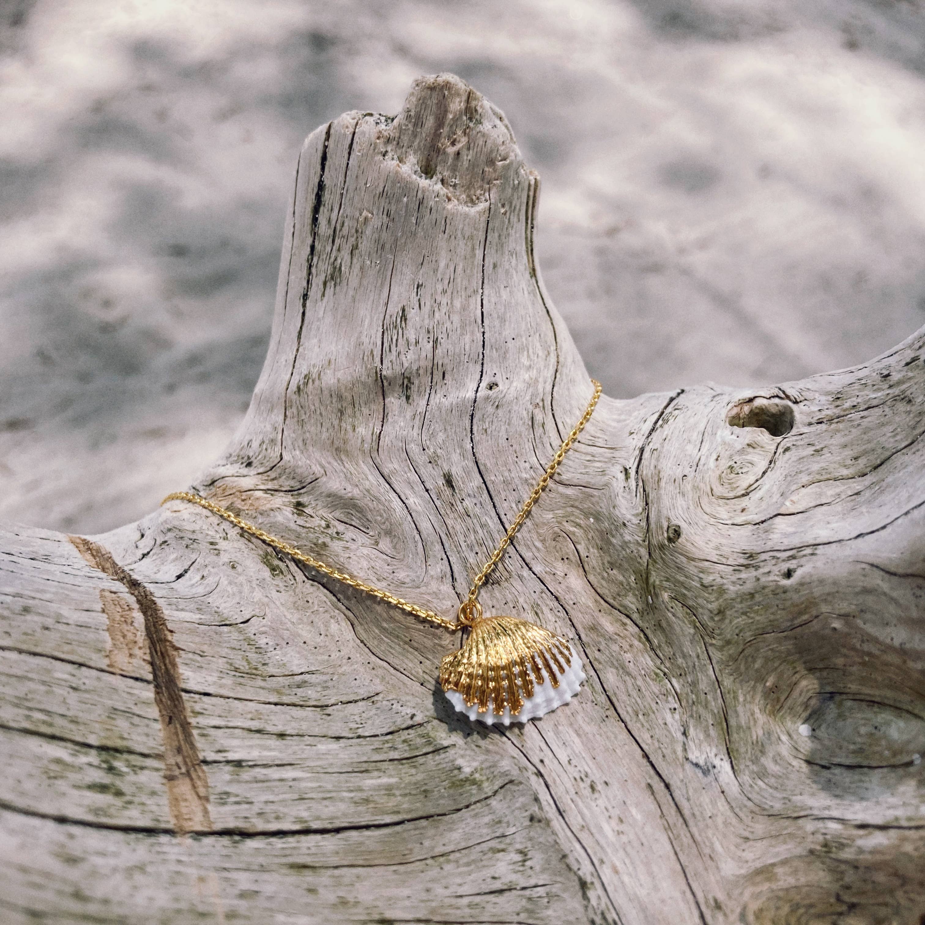 Bonisita - Venta al por mayor Collares con colgantes/abalorios - Collar de Concha de Sirena - Cadena de Latón de 18 pulgadas7