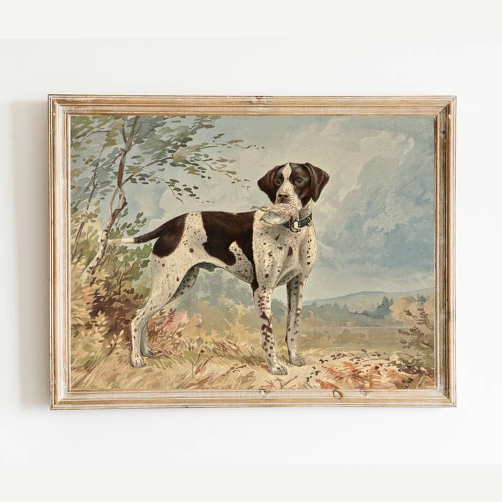 Standing English Pointer Antique Art Print for wholesale by Sea to Skye
