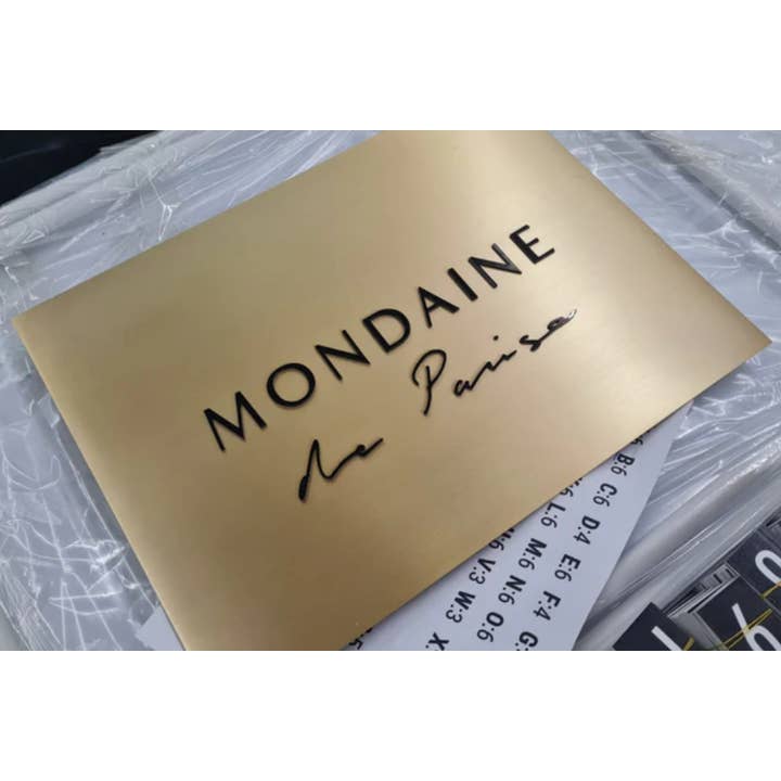 OtimSan - Wholesale Sign - Luxury Entrance Sign with Brass Embossed Letters – Office & Hotel Door Plaque2