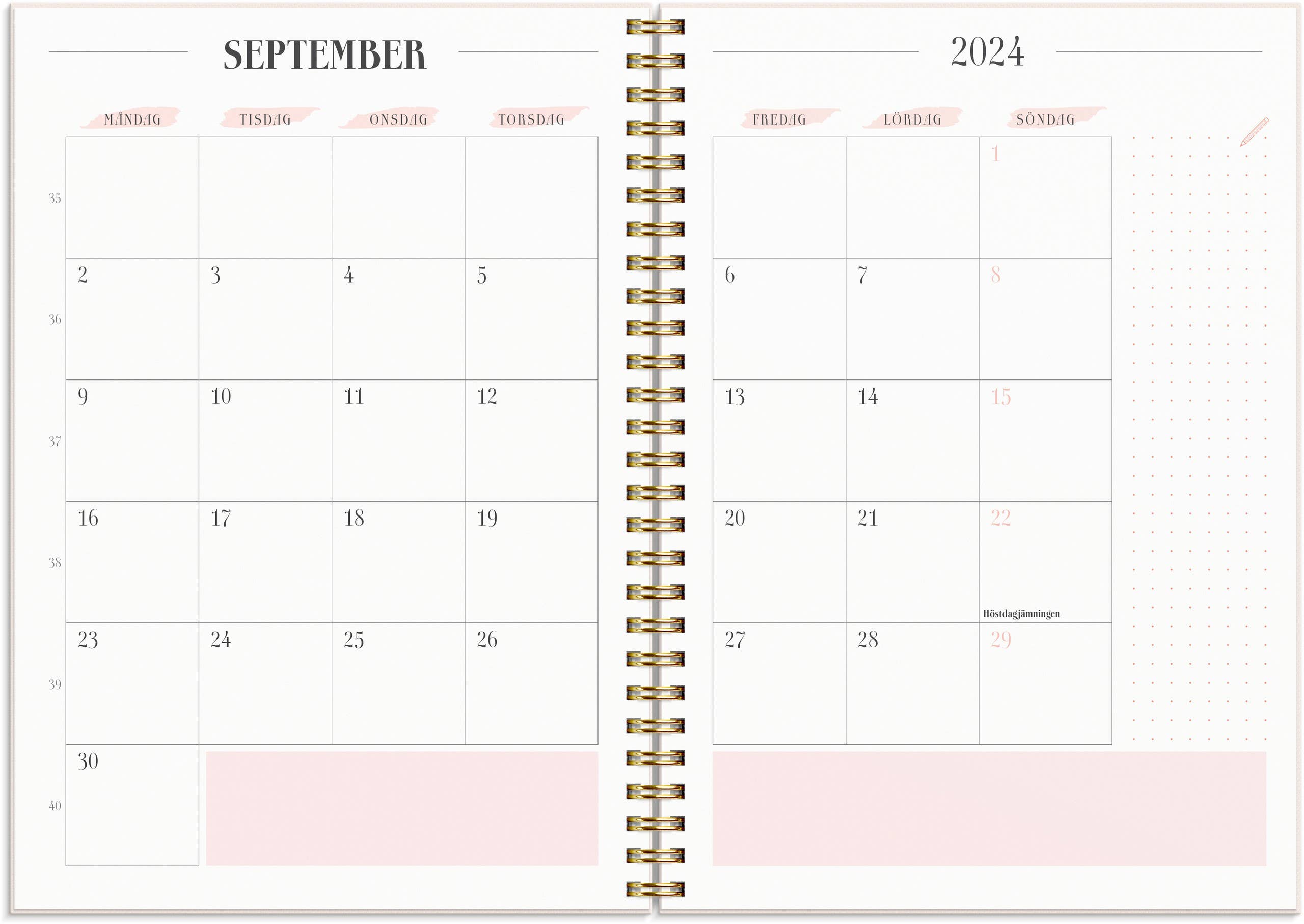 Burde Publishing AB - Wholesale Planner - Calendar 2024 Life Planner Pink A53