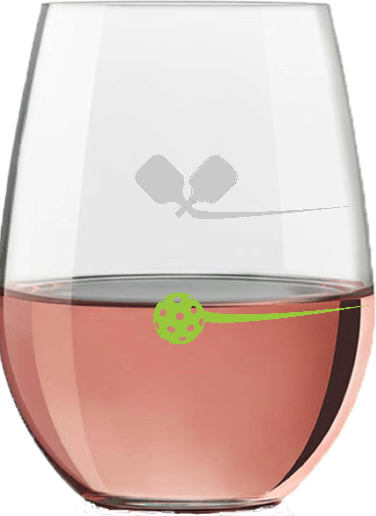 Pourtions Just Right - Wholesale Wine Glass - Stemless Wine Glass | Pickleball / Pickled3
