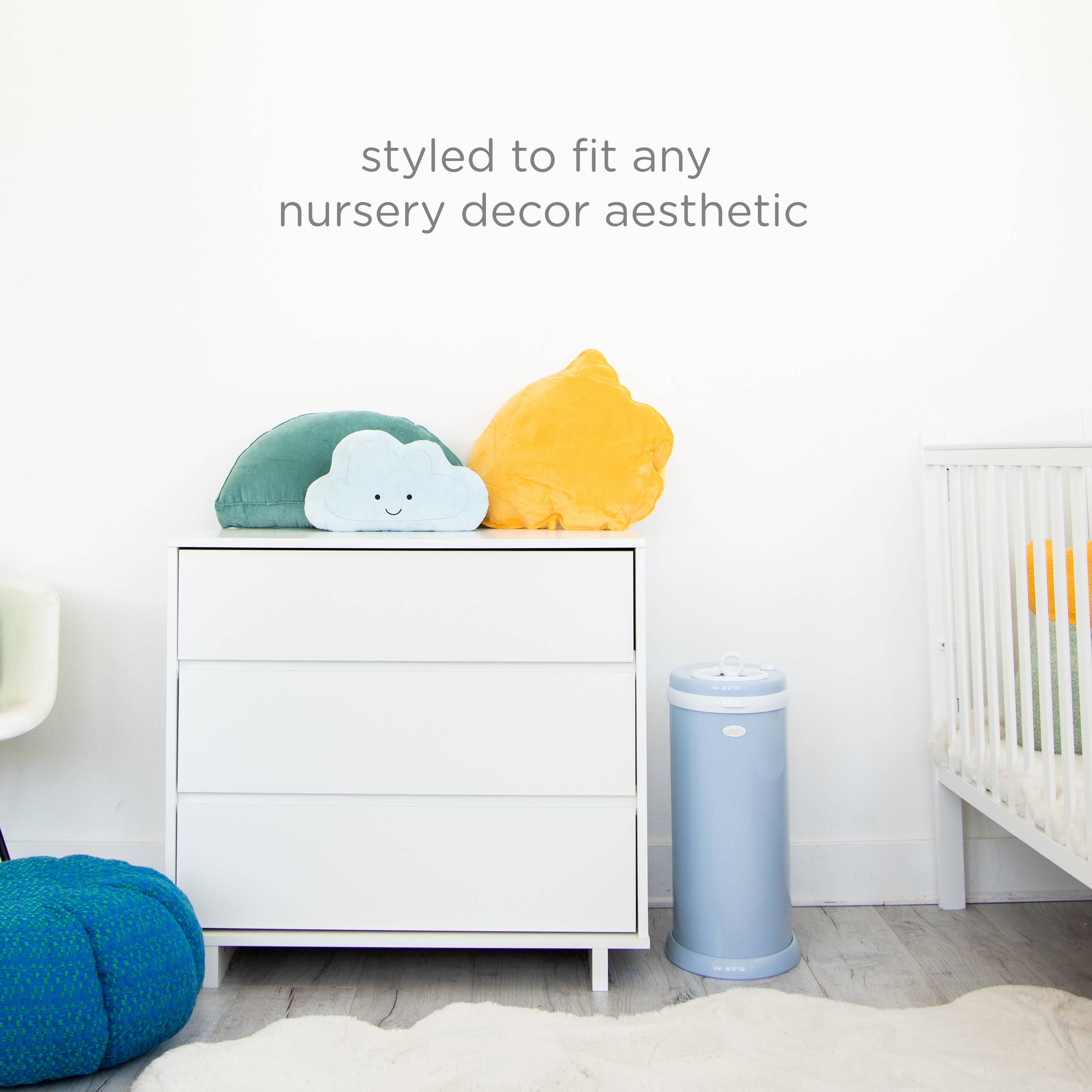 Ubbi - Wholesale Diaper Caddy - Baby - Cloudy Blue Diaper Pail6