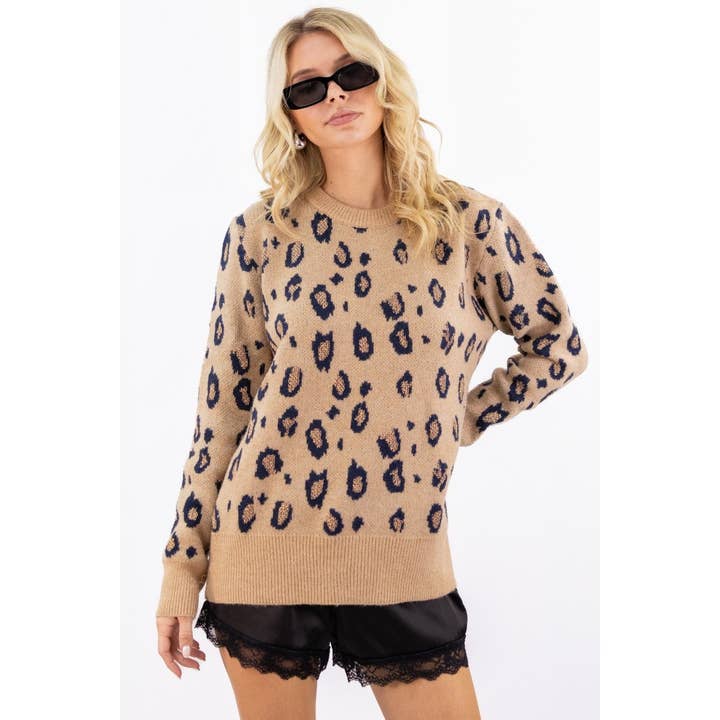 ANIMAL PRINT SWEATER_788-430076 for wholesale by Verte