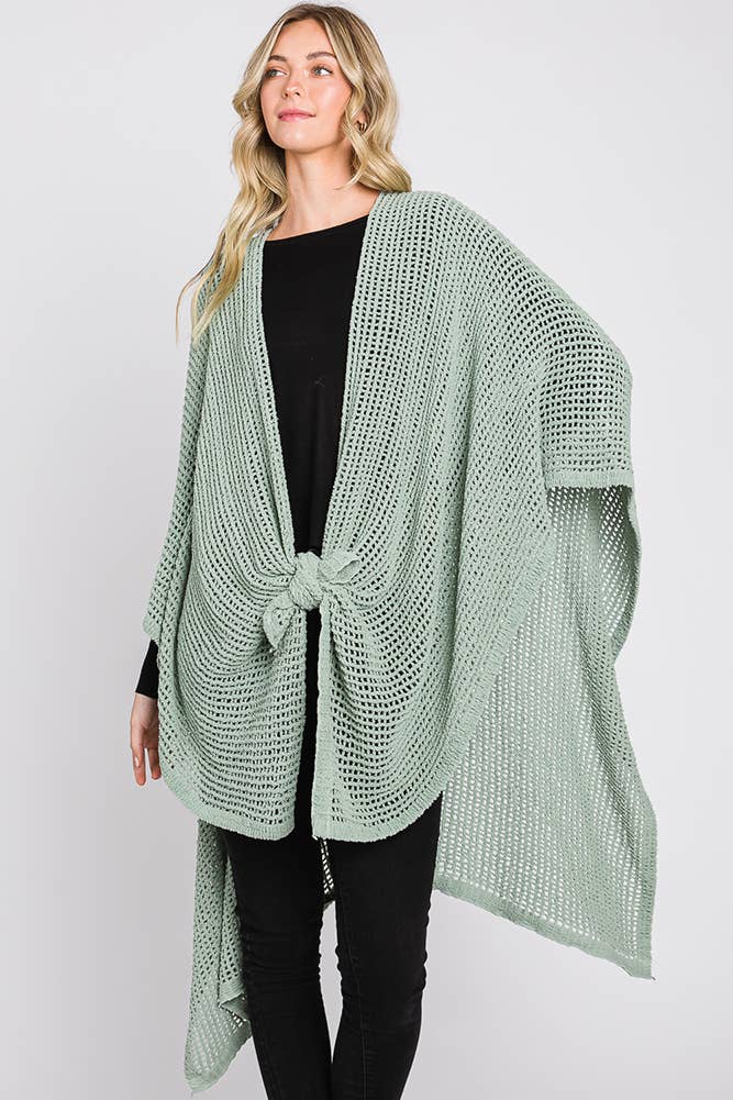 Hana - Wholesale Cardigan - Dames - Solid Chenille Crochet Ruana42