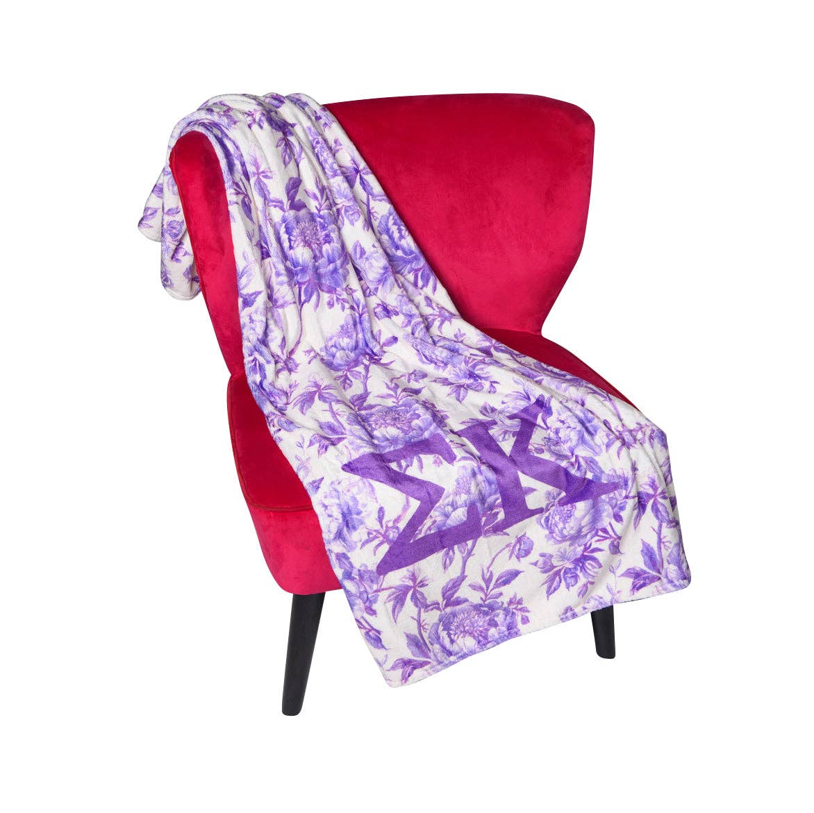 Over The Moon Greek - Wholesale Throw Blanket - Sorority Floral Minky Blanket23