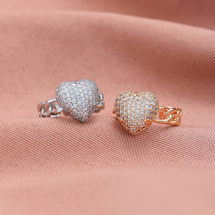 Ole - Wholesale Multi-Stone Ring - Love Alloy Cubic Zirconia Ring R27065