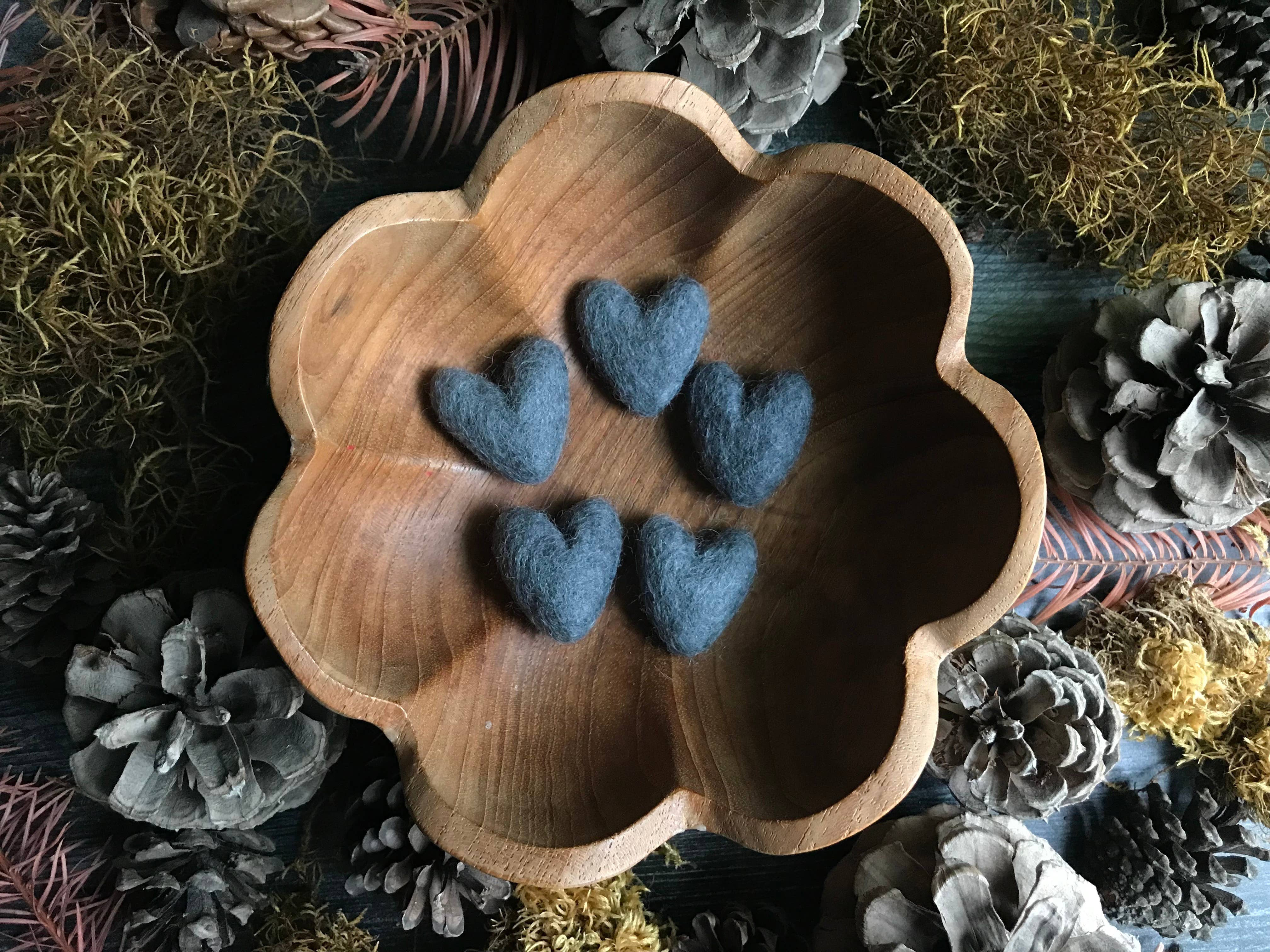 House of Moss - Wholesale Decorative Tabletop Object - Wool Heart | Felted Wool Mini Decor | 23 Colors6