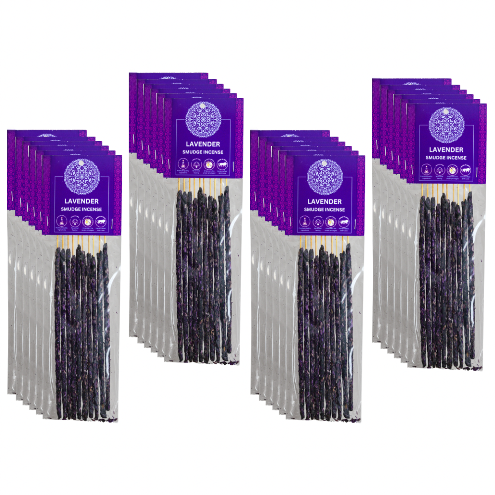 Auxilium Curations, LLC - Wholesale Incense - Lavender Smudge Incense Sticks - Plastic Pouch 10 Sticks5