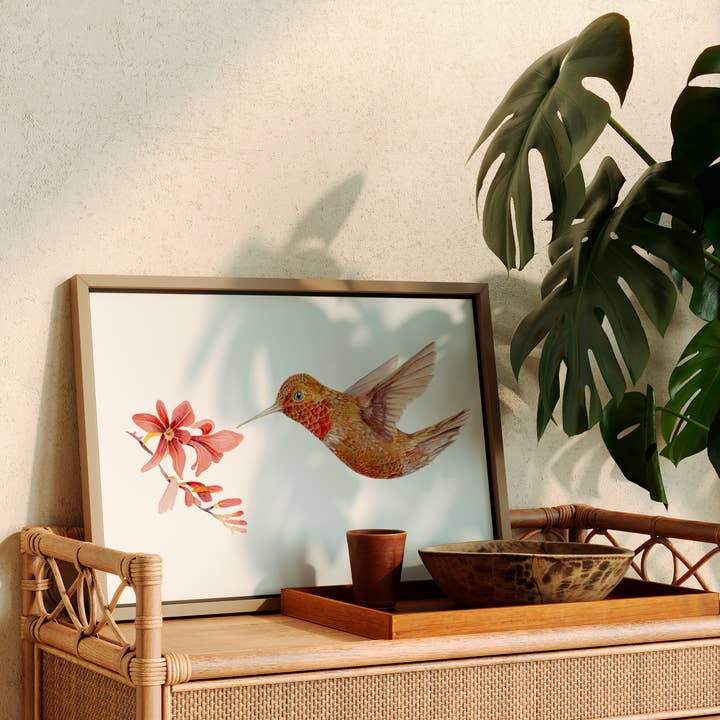 Lámina artística Rufous Hummingbird Giclée para venta al por mayor de Sarah Rose