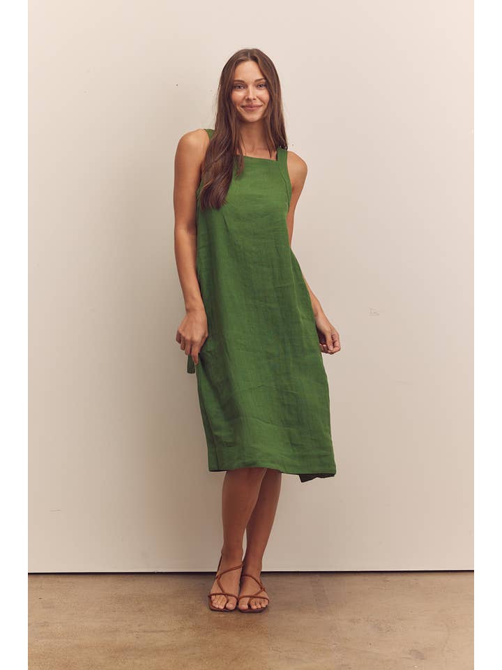 Green Back tied strap dress for wholesale on Faire