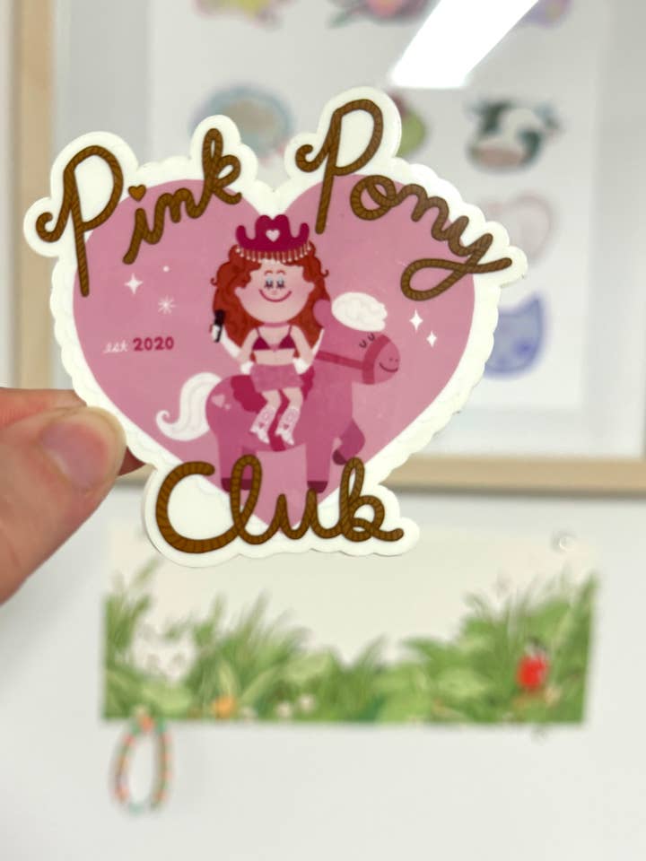 Rosa Ponnyklubben Klar Glansig Klistermärke för wholesale av Rolly Poly Studios