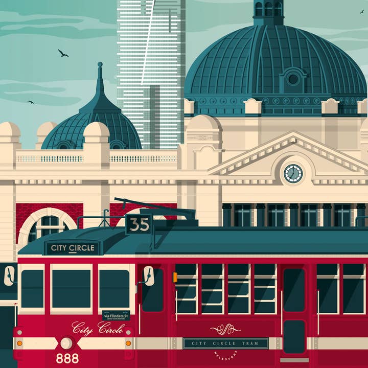 Olahoop Travel Posters - Wholesale Poster - Melbourne Flinders Street Station - Australia travel poster3