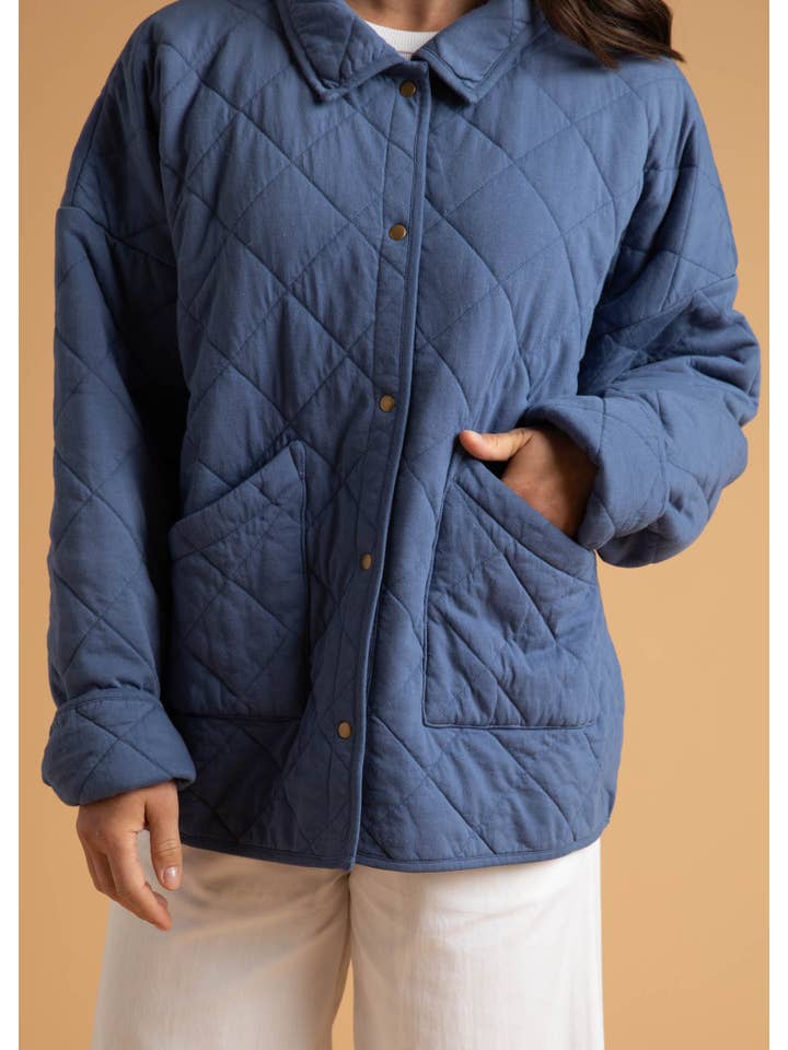 and for Good - Wholesale Jacket - Women's - Countryside Quilted Jacket - Inky Blue