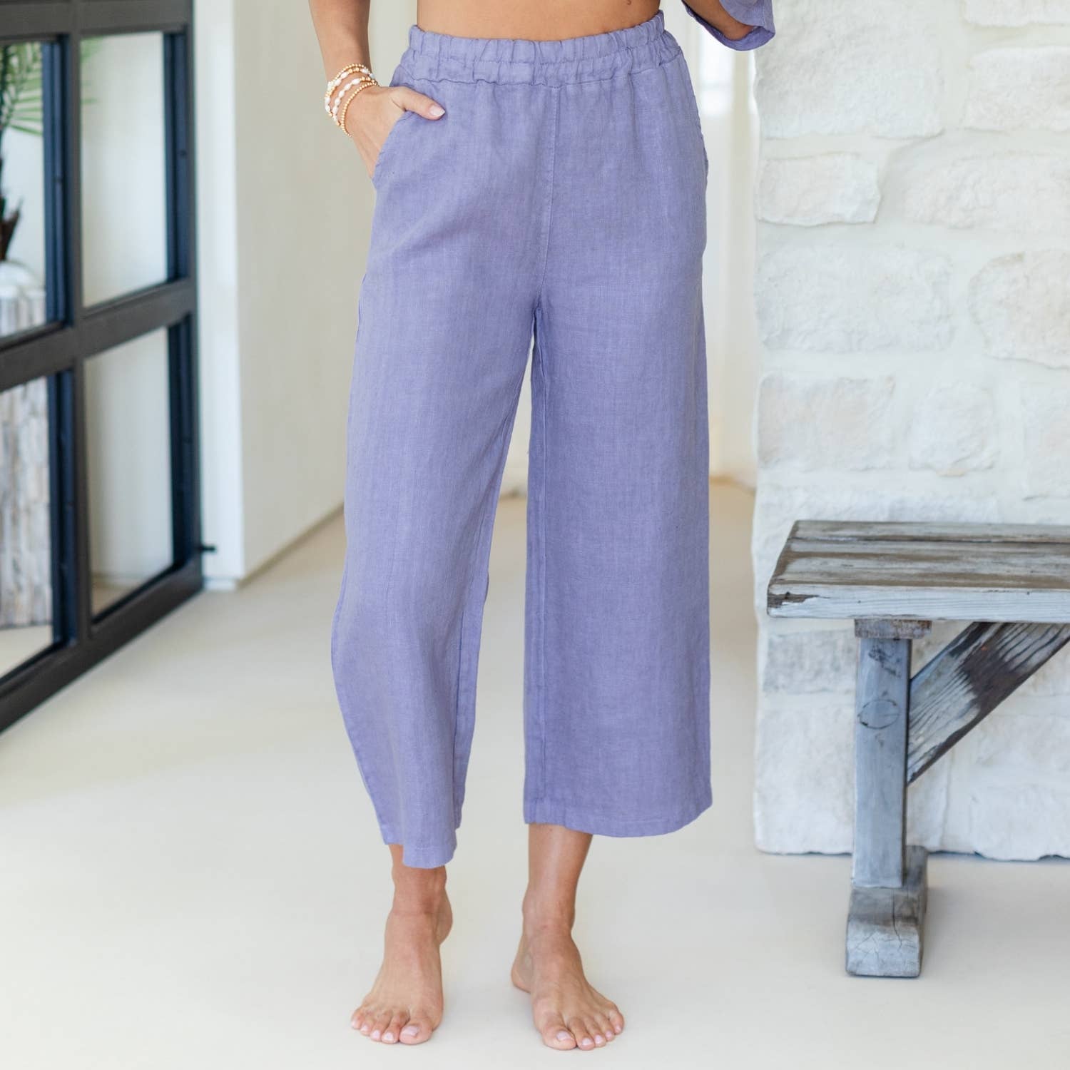 Splendid Iris Threads - Wholesale Pants - Women's - Linen Wide Cropped Pants21