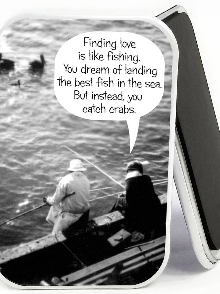 Crabs - Fridge Magnet about the quest for Love. Humor Funny for wholesale by GrammaBurp Humorous Greeting Cards