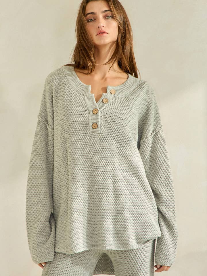BUCKETLIST - Wholesale Knit Top - Women's - IT2069 Textured Oversize Henty Top25
