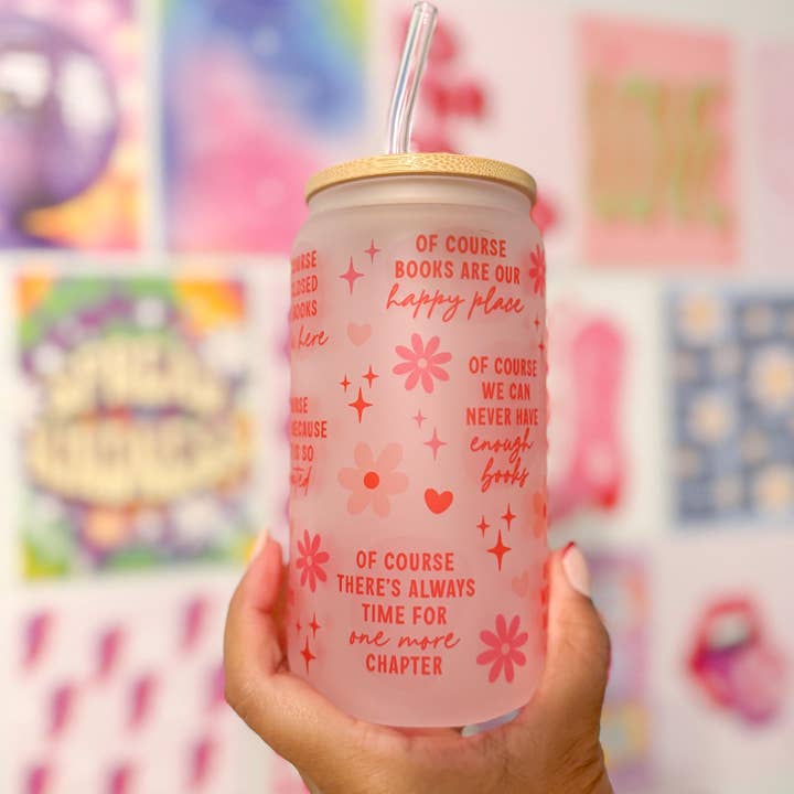 Oh So Latina - Wholesale Drinking Glass/Cup - Hot Girl Book Club Mug, 16oz frosted glass can1