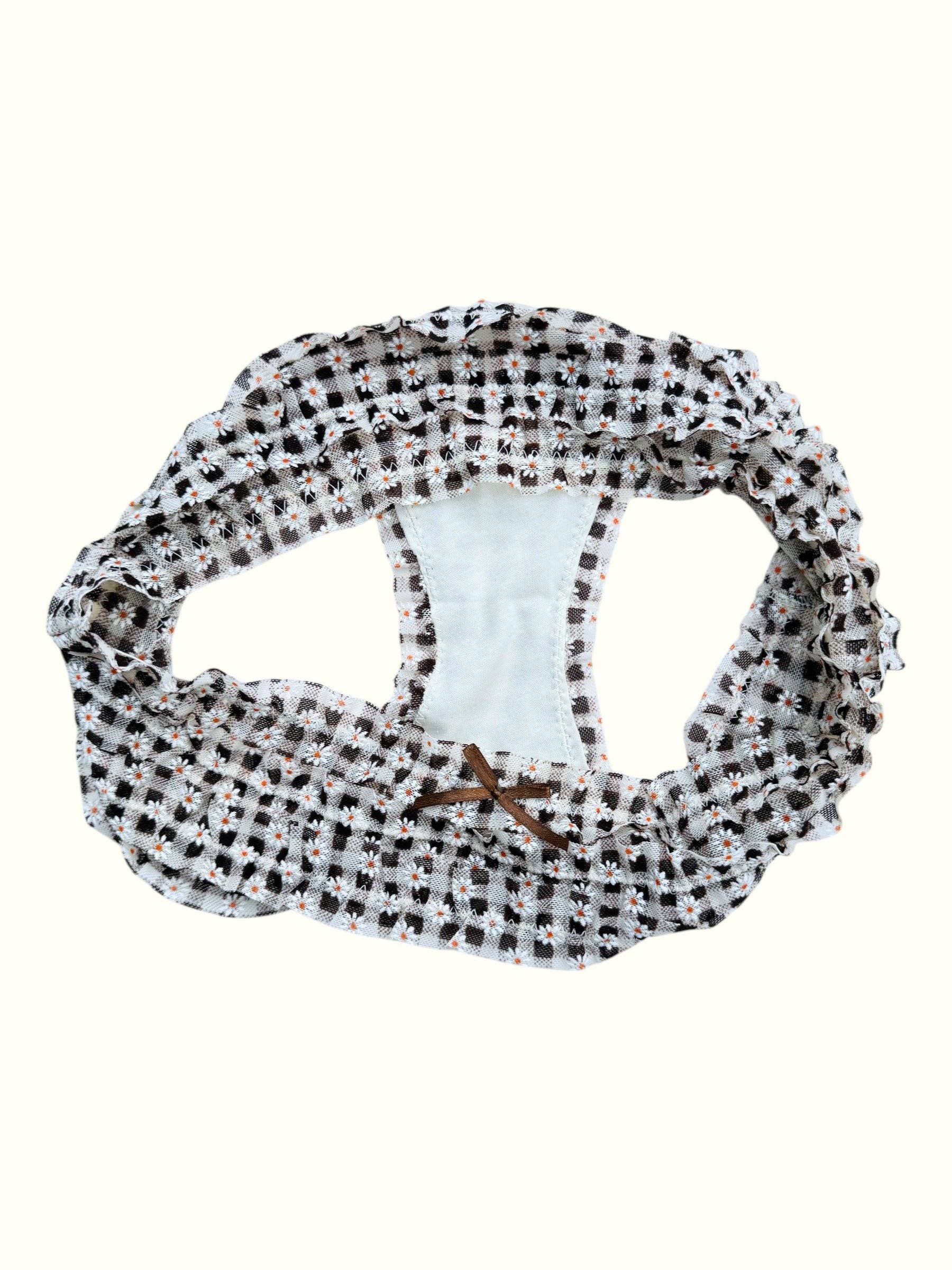 Milanblocks LLC – Großhandel Unterwäsche – Damen – Milanblocks Vintage-Stil Gingham Daisy Rüschen-Slips4