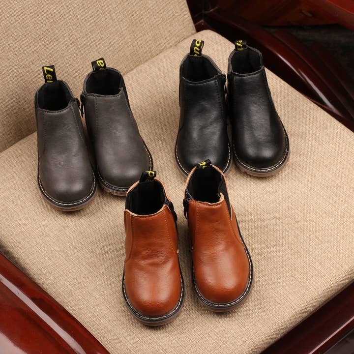 Toddler / Kid Classic Solid Leather Boots for wholesale by PatPat