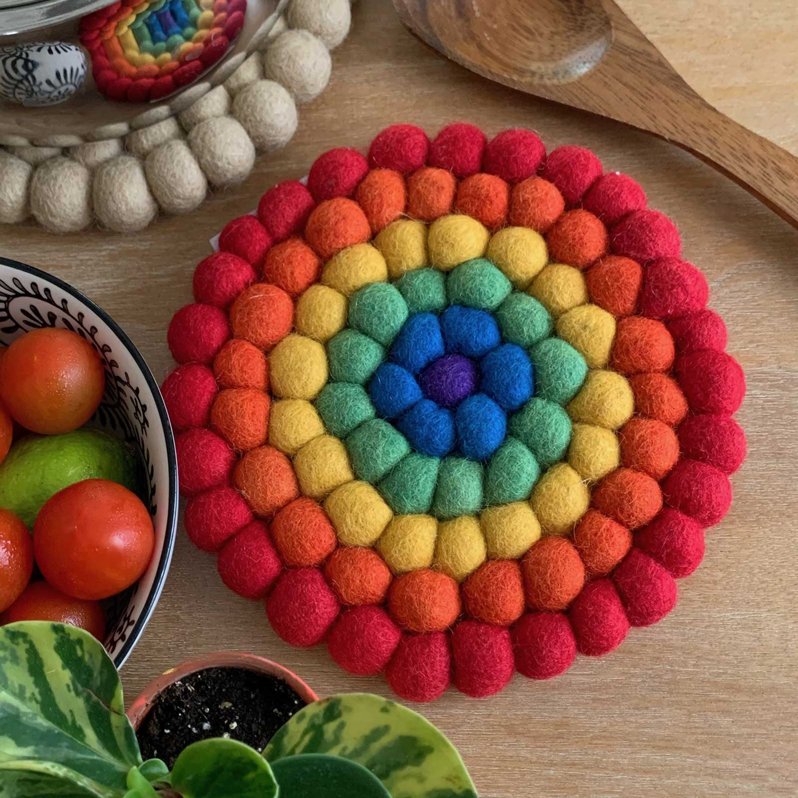 Hamro Village - Wholesale Trivet - Felt Ball Trivet1