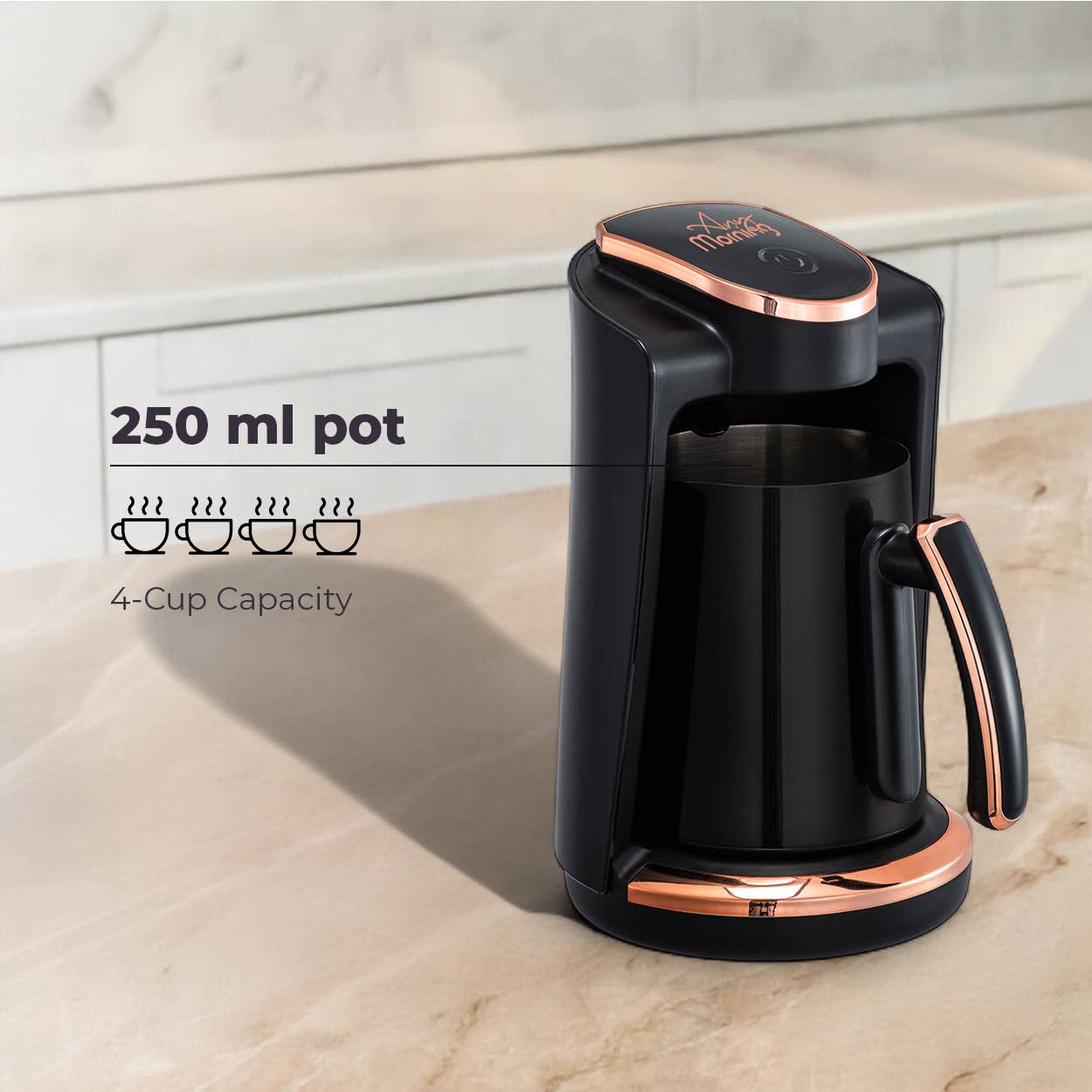 Biggbrands – Máquina de café por atacado – Qualquer Cafeteira Turca Matinal – Aço Inoxidável, 250 ml2