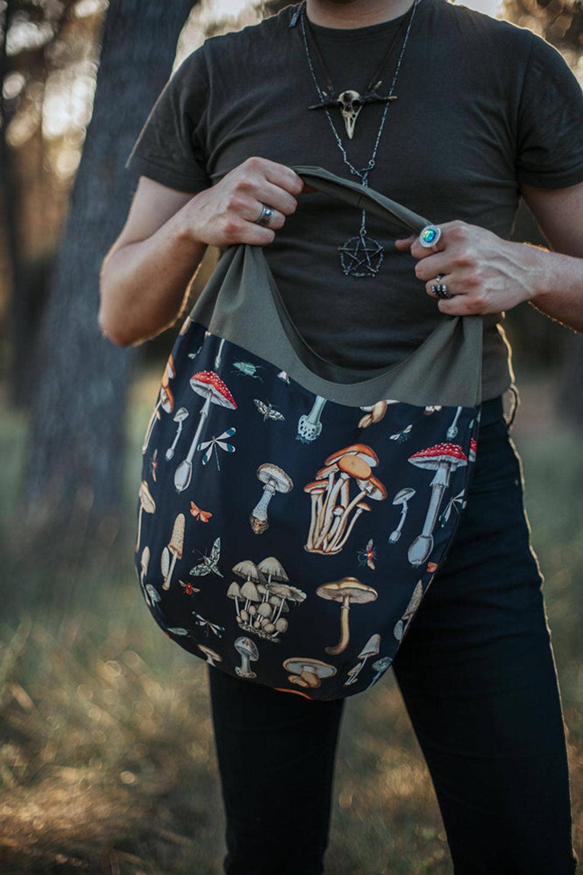 Costurero Real - Wholesale Tote Bag - Women's - Mushroom fabric bag cottagecore Forest Tote Witch totebag