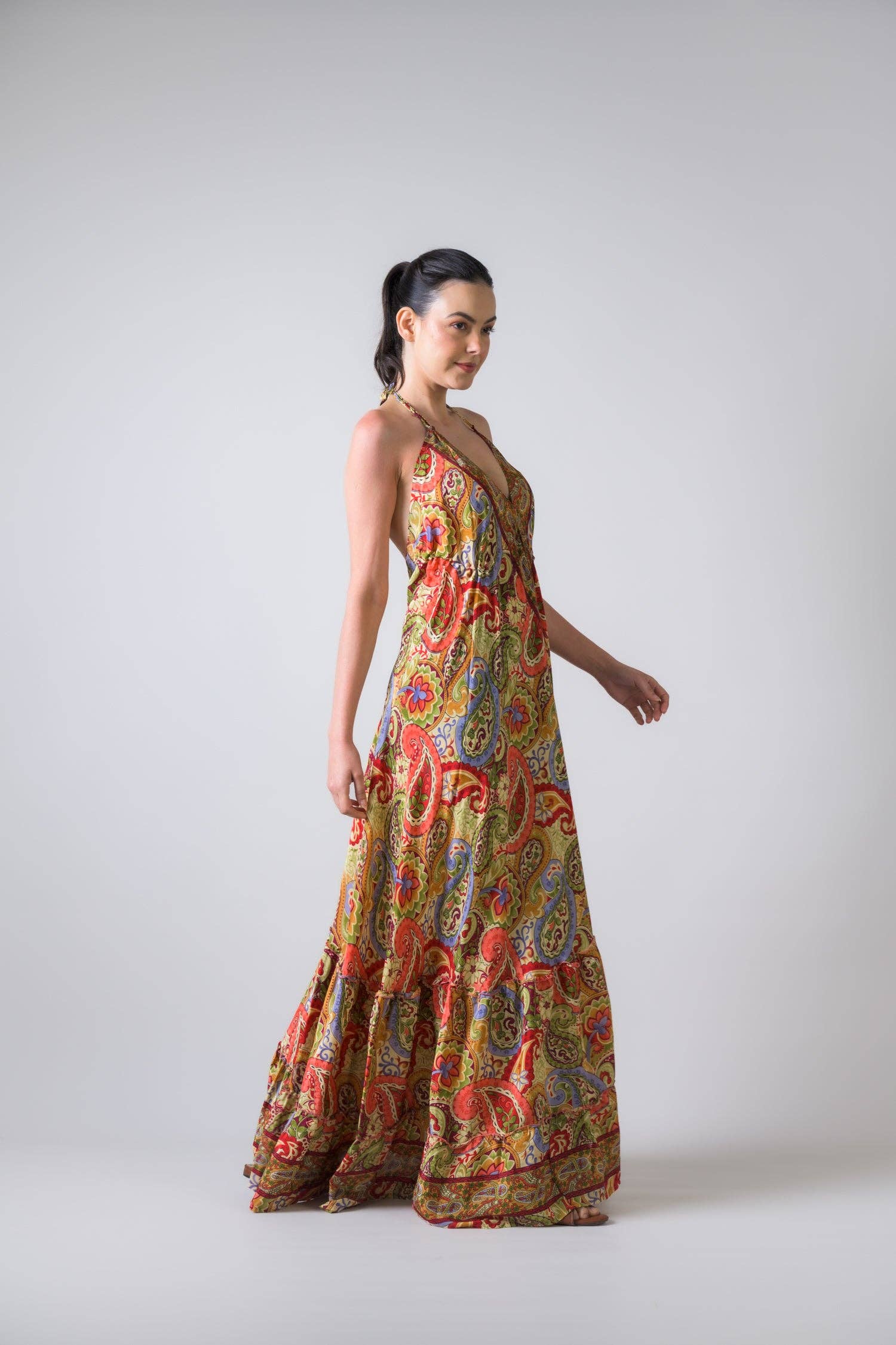 Assorted Rhea Patterned Halter Dress for wholesale on Faire6