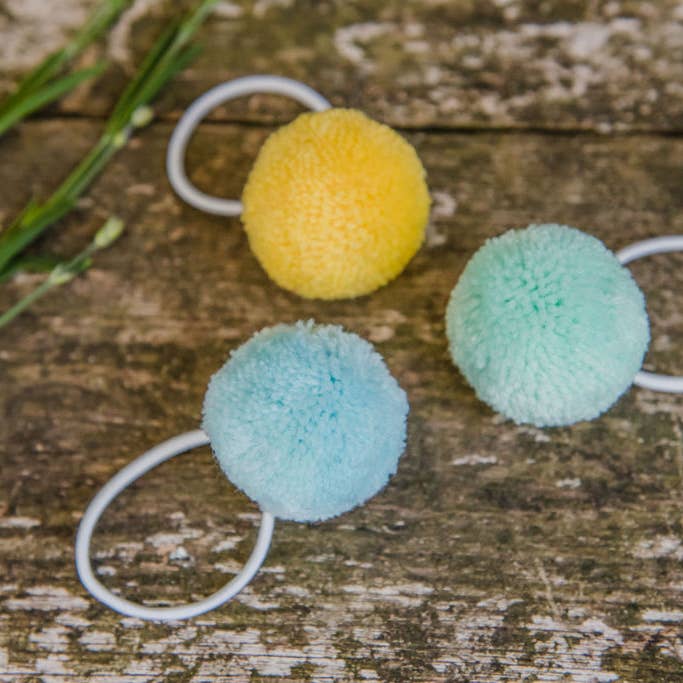 PomPom Galore - Wholesale Hair Tie - Yellow Pom Pom Hair Bobbles