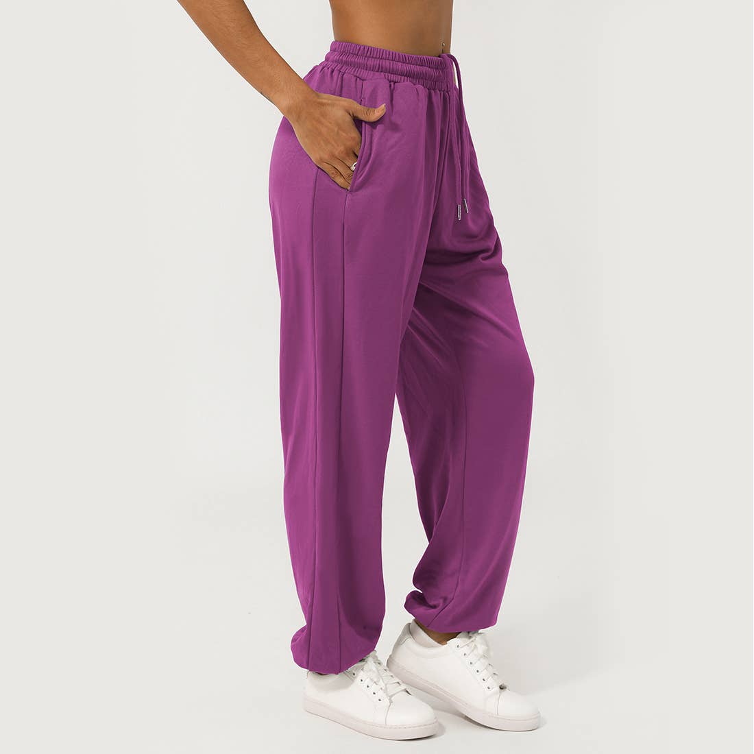 Sodalemon - Wholesale Athletic Sweatpants/Joggers - Women's - Women'S Waistband Drawstring Loose Fit Sweat Pants5