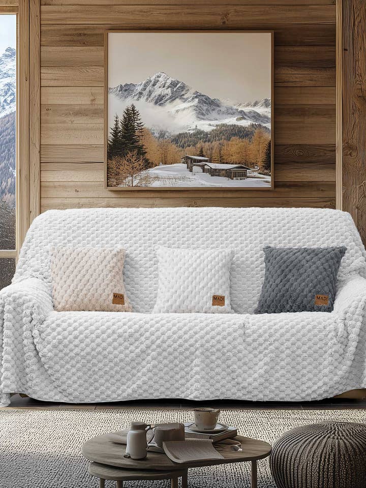 Sofa Throw MAISONY WHITE for wholesale by MADI