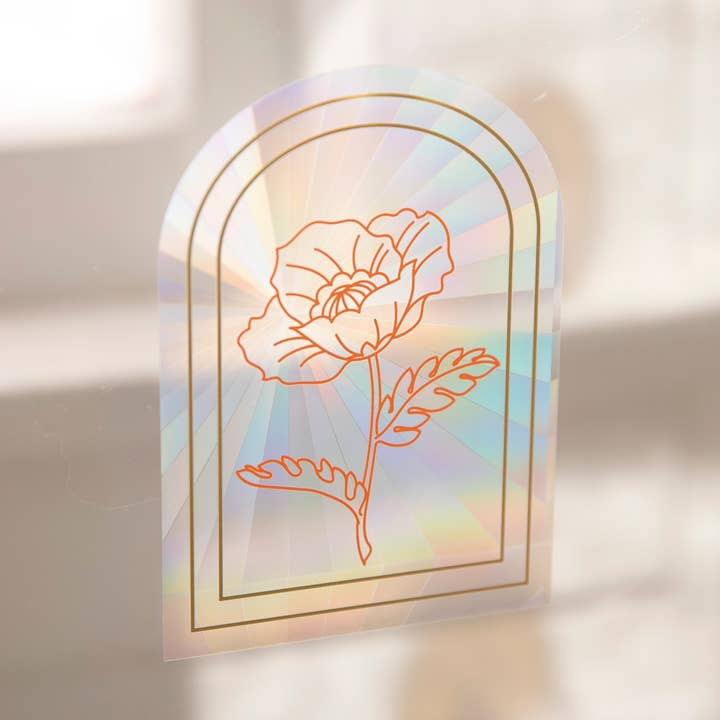 Sun Catcher Decal - POPPY for wholesale by Tiny Deer Studio