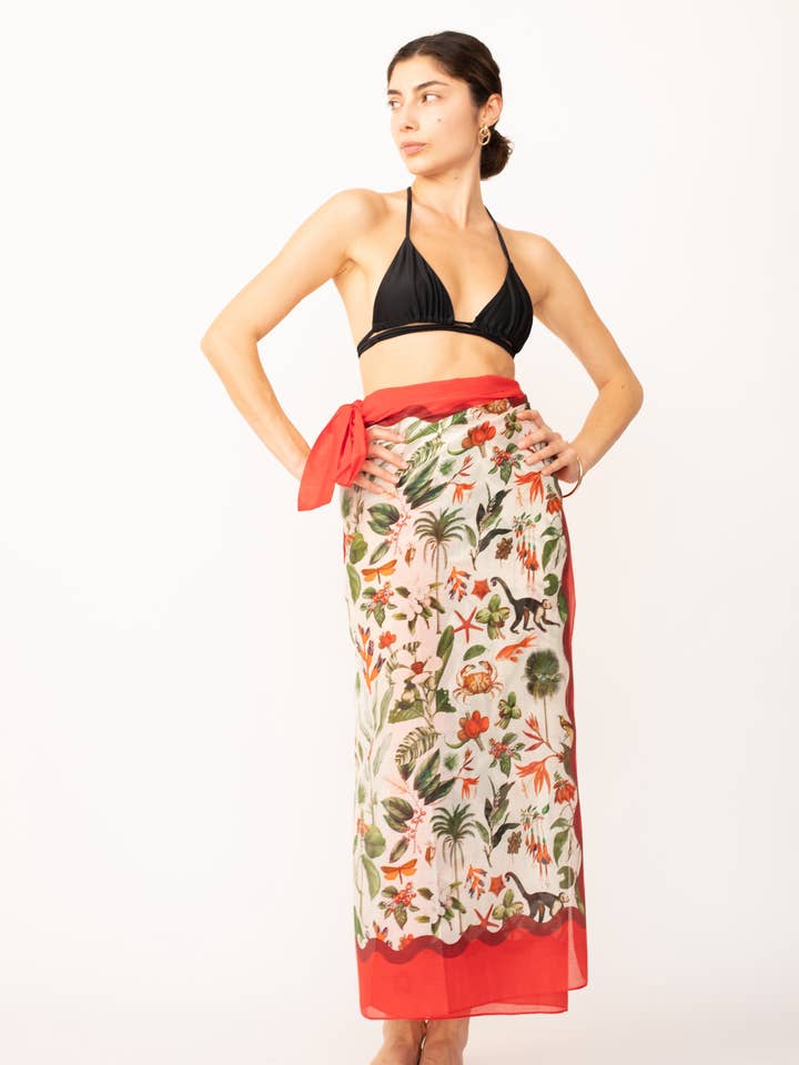Isla Verde Pareo, Tropical Sarong, Beach & Pool Cover-Up for wholesale by Kasama