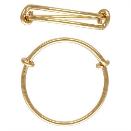 14Kt vergoldeter, verstellbarer Ring 1mm Größe 6 - 8 - 1 Stk. für den Großhandel von Plazko