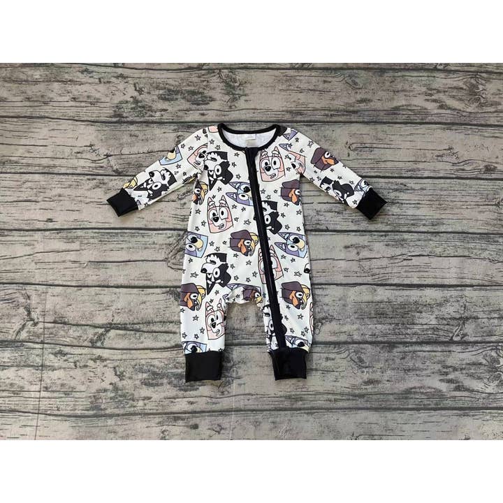 Aier Wholesale - Wholesale Sleepsuit - Baby - Baby Infant Boys Halloween Dogs Zip Bamboo Rompers