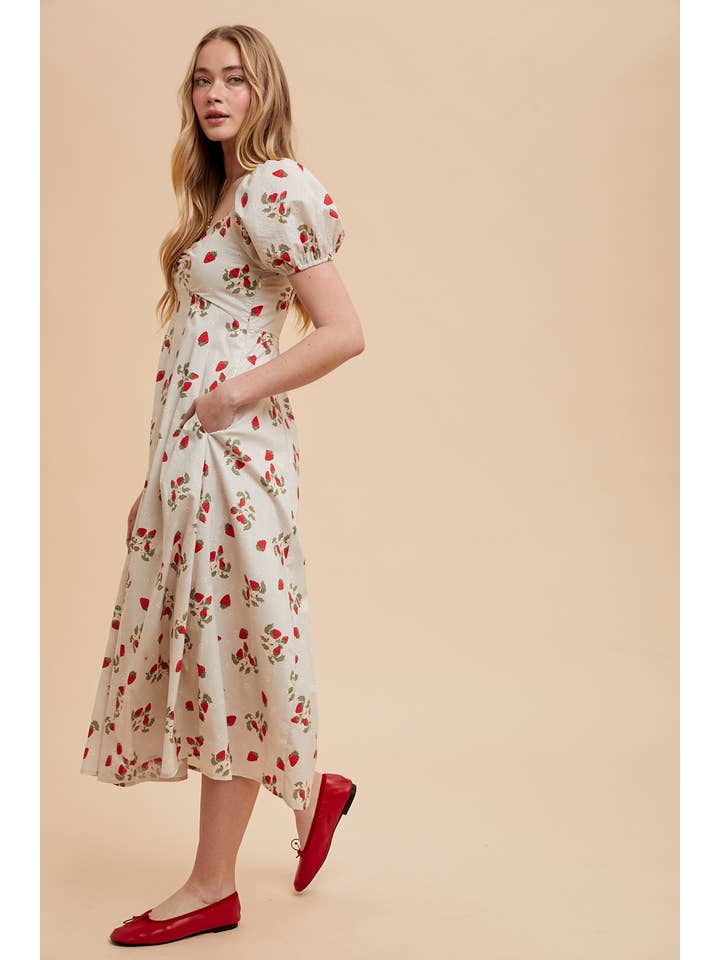 In Loom - Wholesale Dress - Women's - COTTON FITTED MIDI DRESS