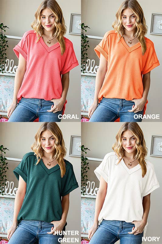 HEIMISH - Wholesale Tunic - Women's - ET7484-10 SOLID URBAN RIBBED TOP14