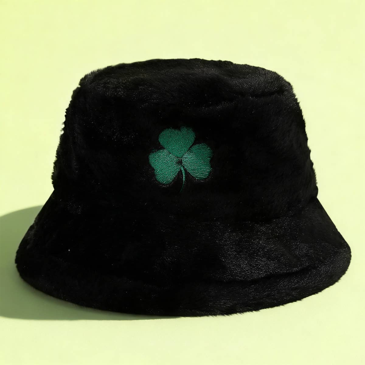 ACCITY - Wholesale Bucket Hat - Women's - Green Clover Embroidery Bucket Hat Winter Warm_CWAH046850