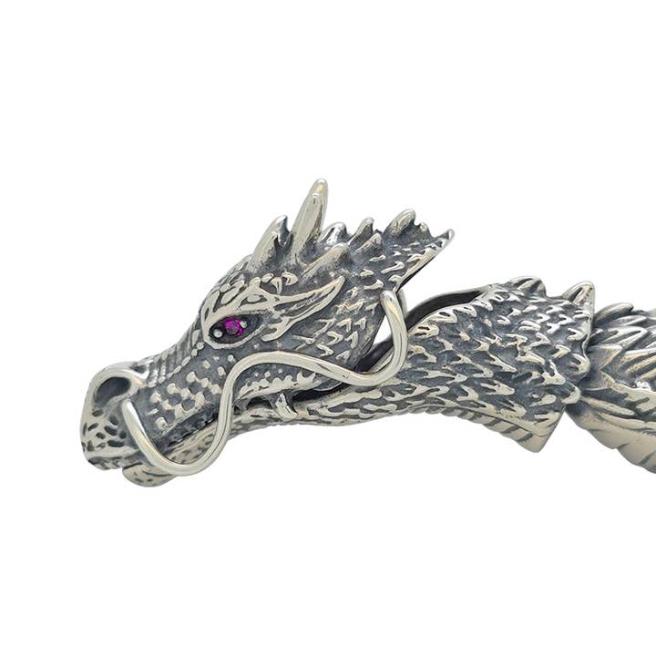 Amberman - Wholesale Link & Chain Bracelet - Sterling Silver Ouroboros Dragon Bracelet3